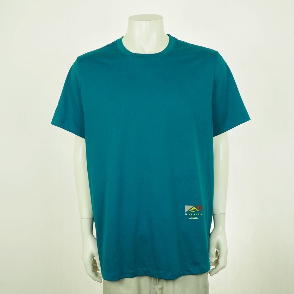 Nike Trail Running Tee Shirt Mens 2XL XXL Blue Dri-Fit Crew Off-Road Performance